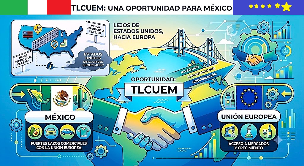 POR INCERTIDUMBRE DEL TMEC EXPORTADORES BUSCAN FORTALECER TRATADO CON UNIÓN EUROPEA TLCUEM